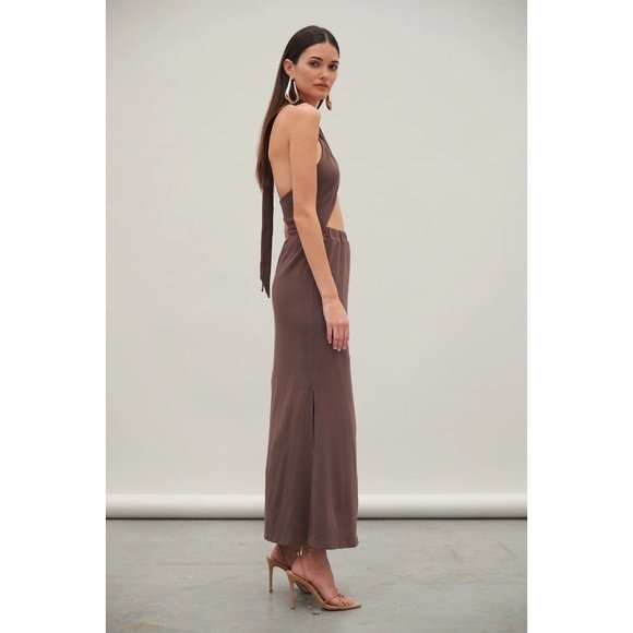 Atoir Elevate Dress Chestnut Brown Tie Back Cut Out - Picture 5 of 5